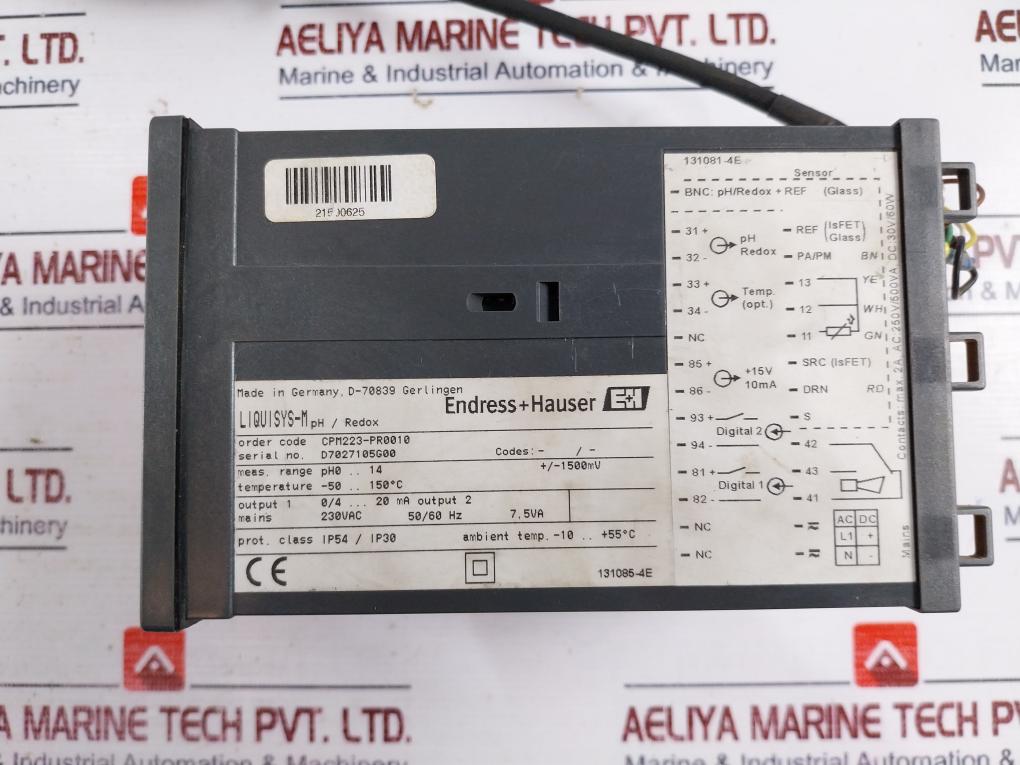 Endress+Hauser Liquisys M Cpm223 Ph/Redox Transmitter Ph0…14