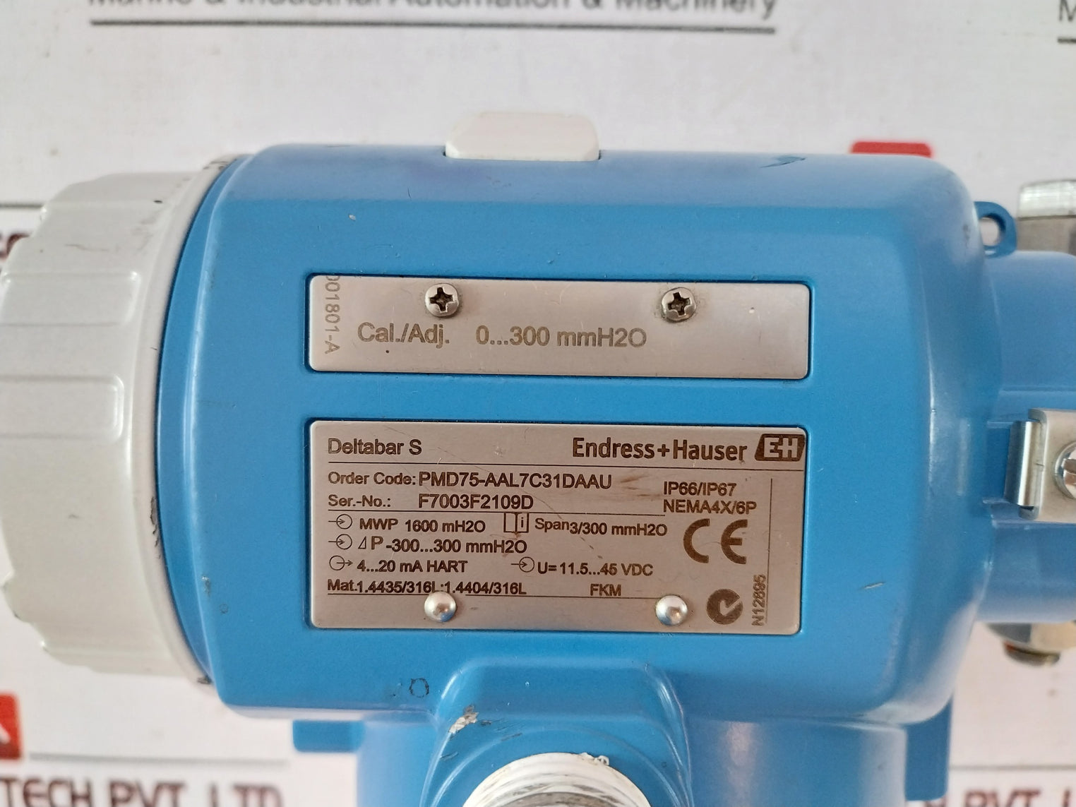 Endress+Hauser Pmd75-aal7C31Daau Differential Pressure Transmitter 1600 Mh2O