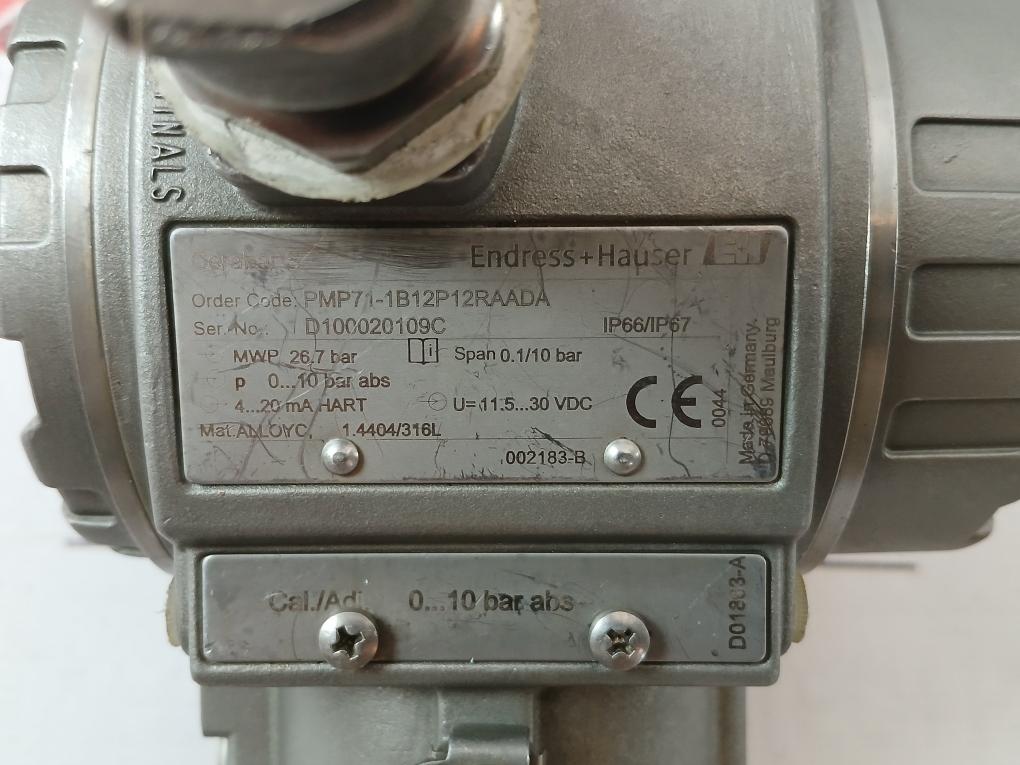 Endress+Hauser Pmp71-1B12P12Raada Cerabar S Pressure Transmitter 26.7 Bar