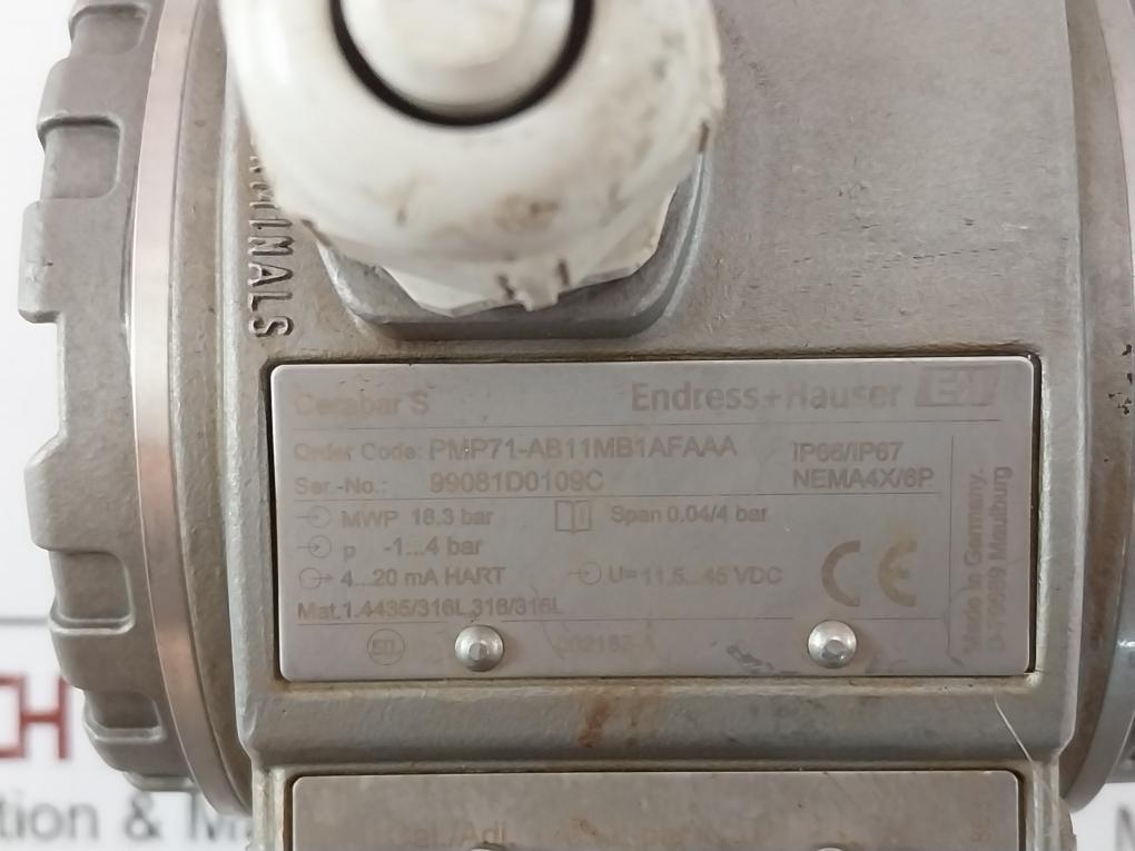 Endress+Hauser Cerabar S Pmp71-ab11Mb1Afaaa Pressure Transmitter -1...4Bar