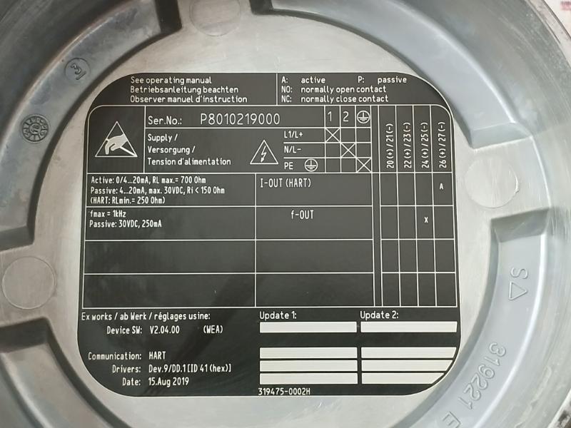 Endress+Hauser Promag 50 Magnetic Flow Transmitter 50P80-ec1A1Aa0Aaaa V2.04.00