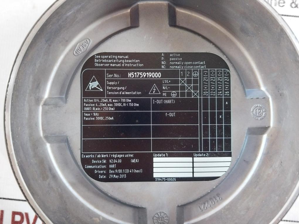 Endress+Hauser Promag 50P40Ea1A1Aa0Abaa Tank Side Monitor Flow Meter