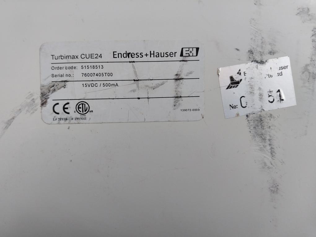 Endress+Hauser Turbimax Cue24 Turbidity Meter 15Vdc/ 500Ma