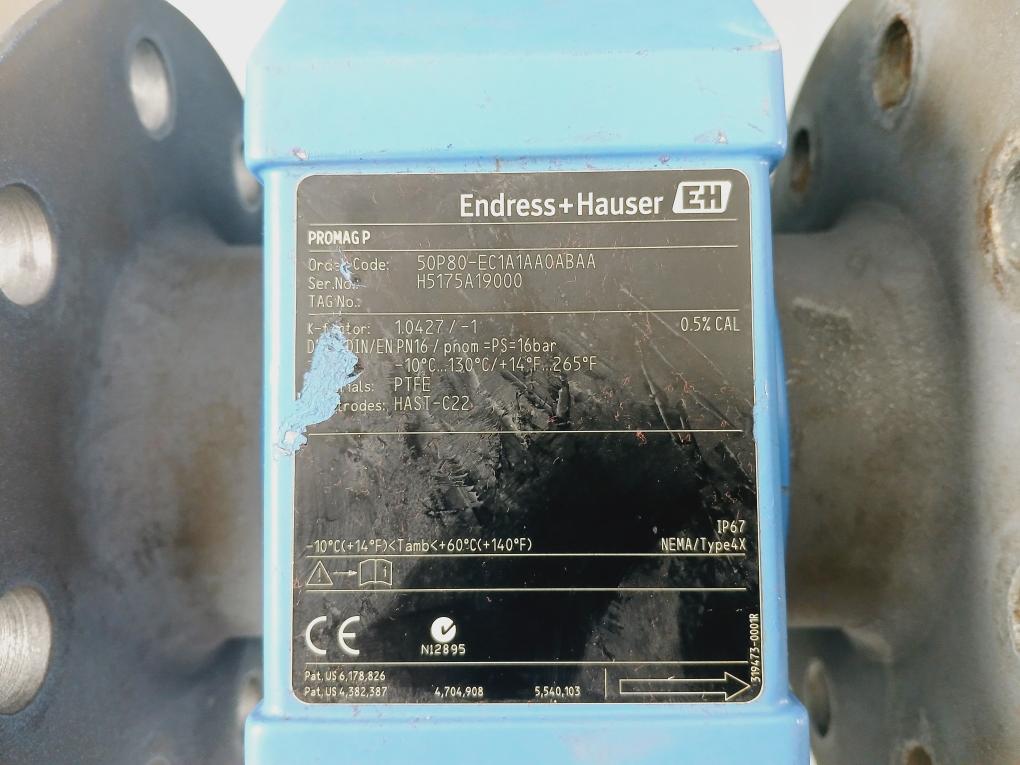 Endress+hauser Promag 50 Electromagnetic Flowmeter 50p80-ec1a1aa0abaa 20-55vac