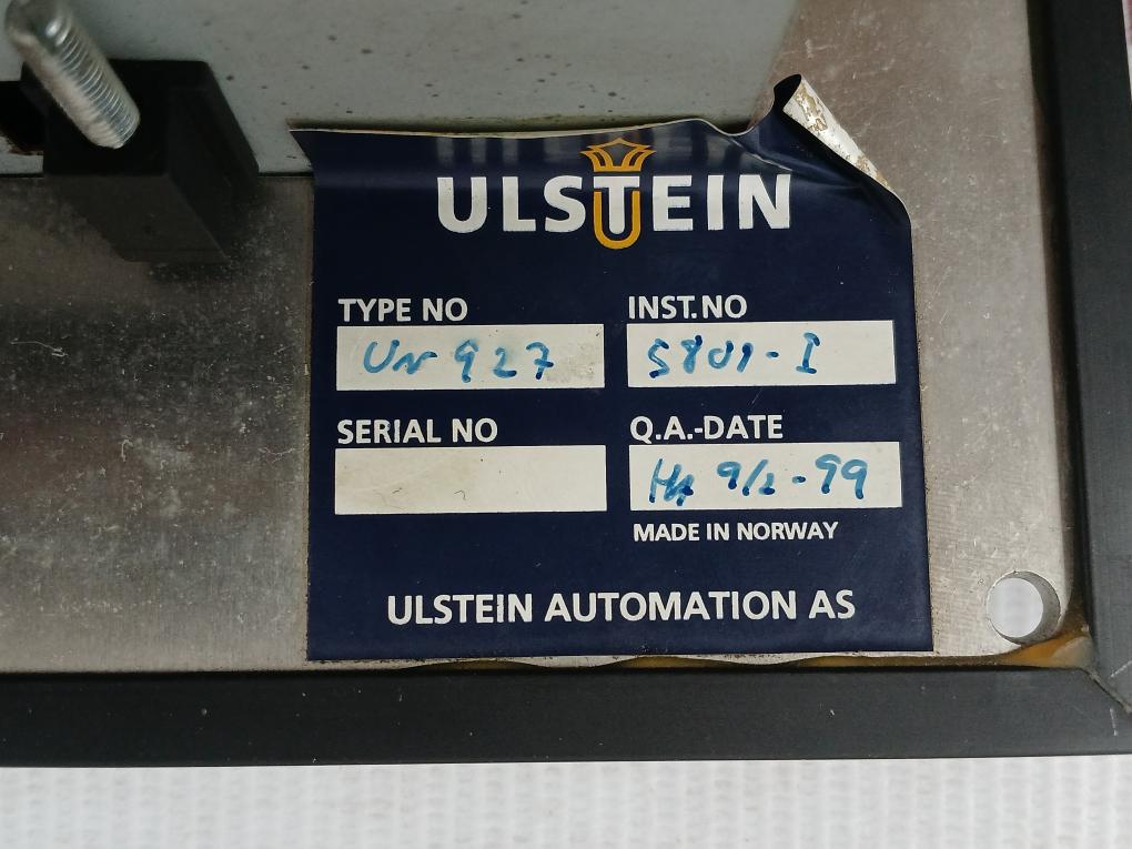 Engineer Alarm Panel 115/250V 2A 50/60Hz Ulstein Automation Un 927