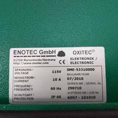 Enotec Gas Analyzer System 115V 60Hz 40-82°C Sme-53310000