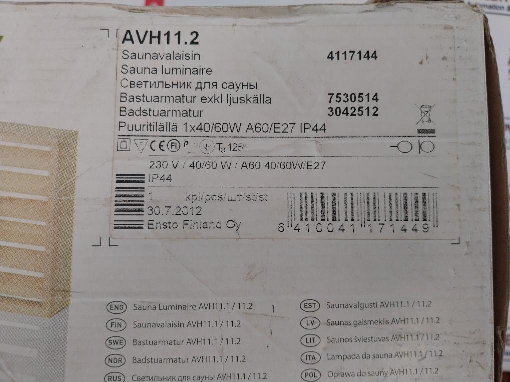 Ensto Avh11.2 Sauna Luminaire 230V Ip44