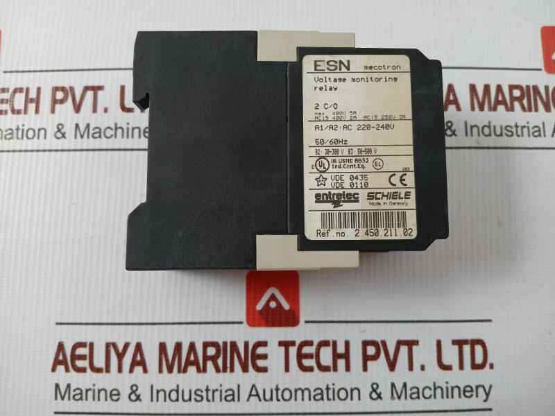 Entrelec Schiele Ac15 250V 3A 50/60Hz Voltage Monitoring Relay 2.450.211.02