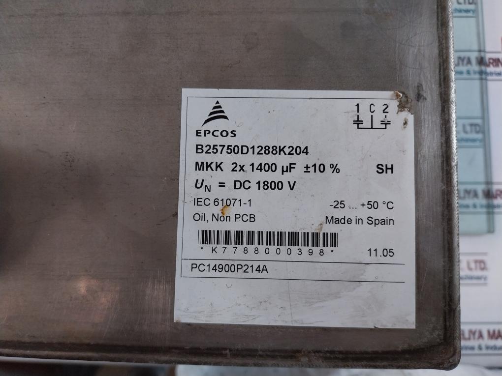 Epcos B25750D1288K204 Line Filter MKK 2X 1400 microF DC 1800V
