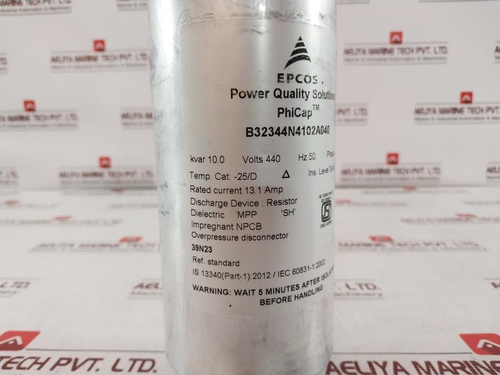 Epcos B32344N4102A040 Capacitor 440V 50Hz 13.1 Amp 10.0 Kvar Phase 3 39N23