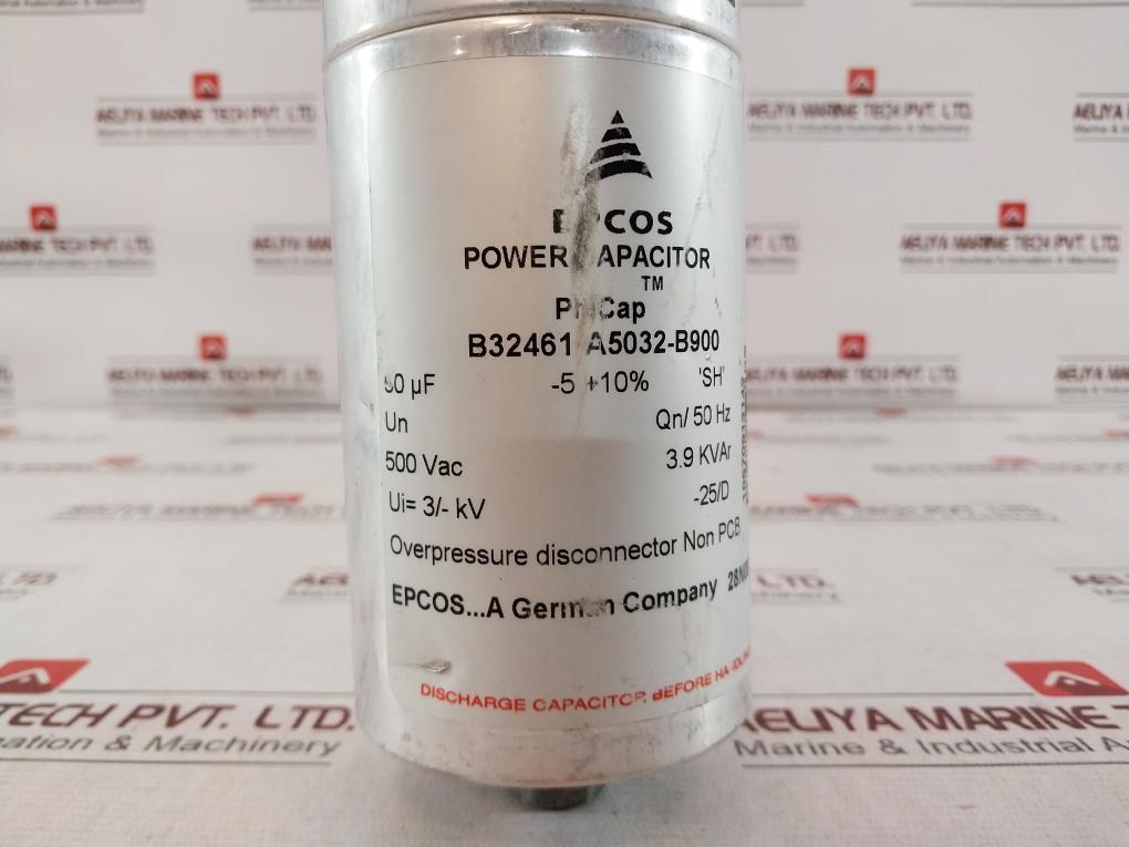 Epcos B32461-a5032-b900 Power Capacitor 500Vac 3.9Kvar Un Qn/50Hz 26N08