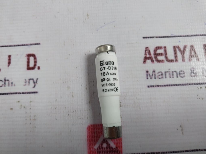 Lot of 10X Eqdq CT-DI16 VDE 0636 Cylindrical Shape Screw Fuse Link