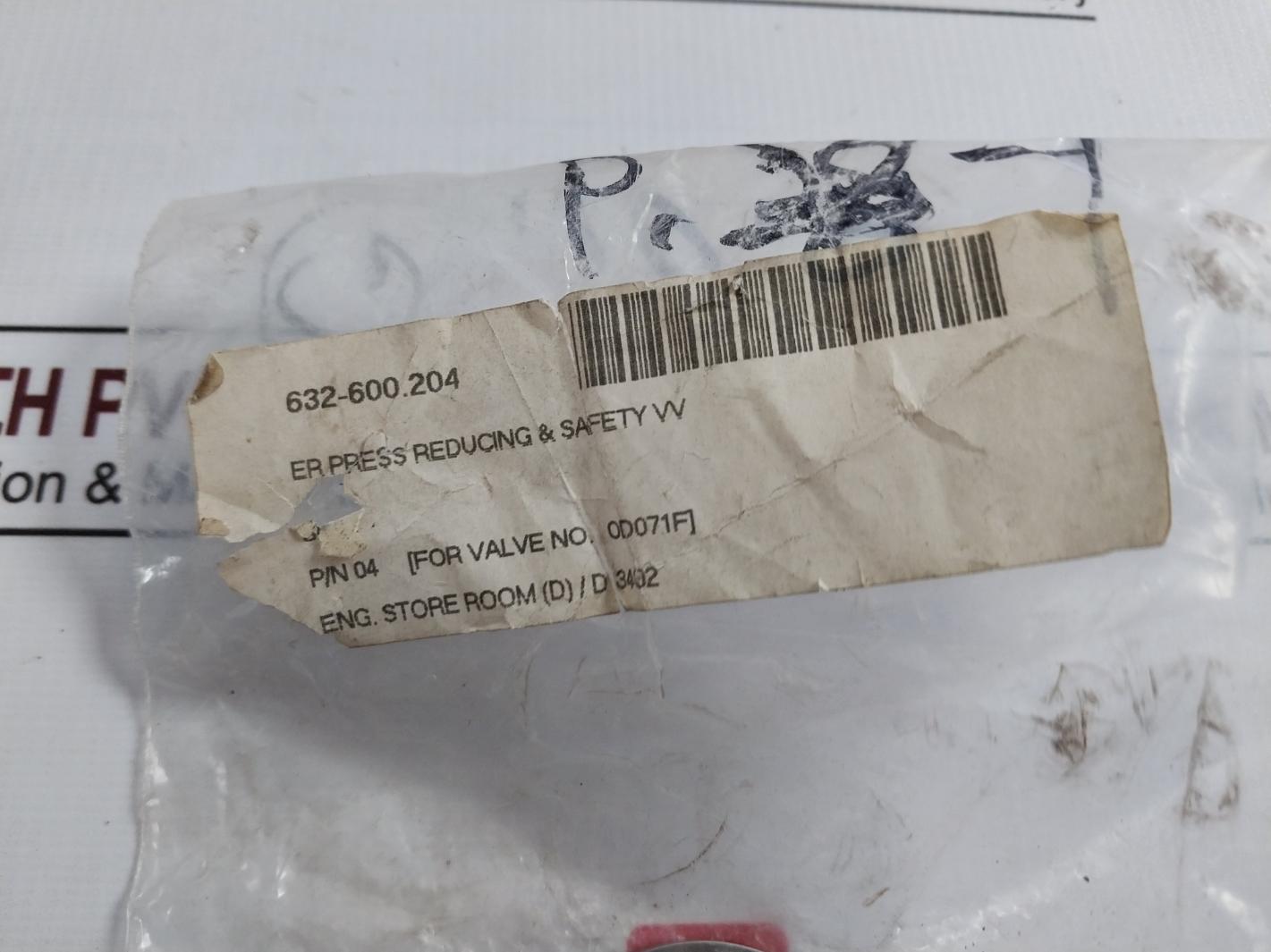 Er 04 Pressure Reducing & Safety Valve Od071F