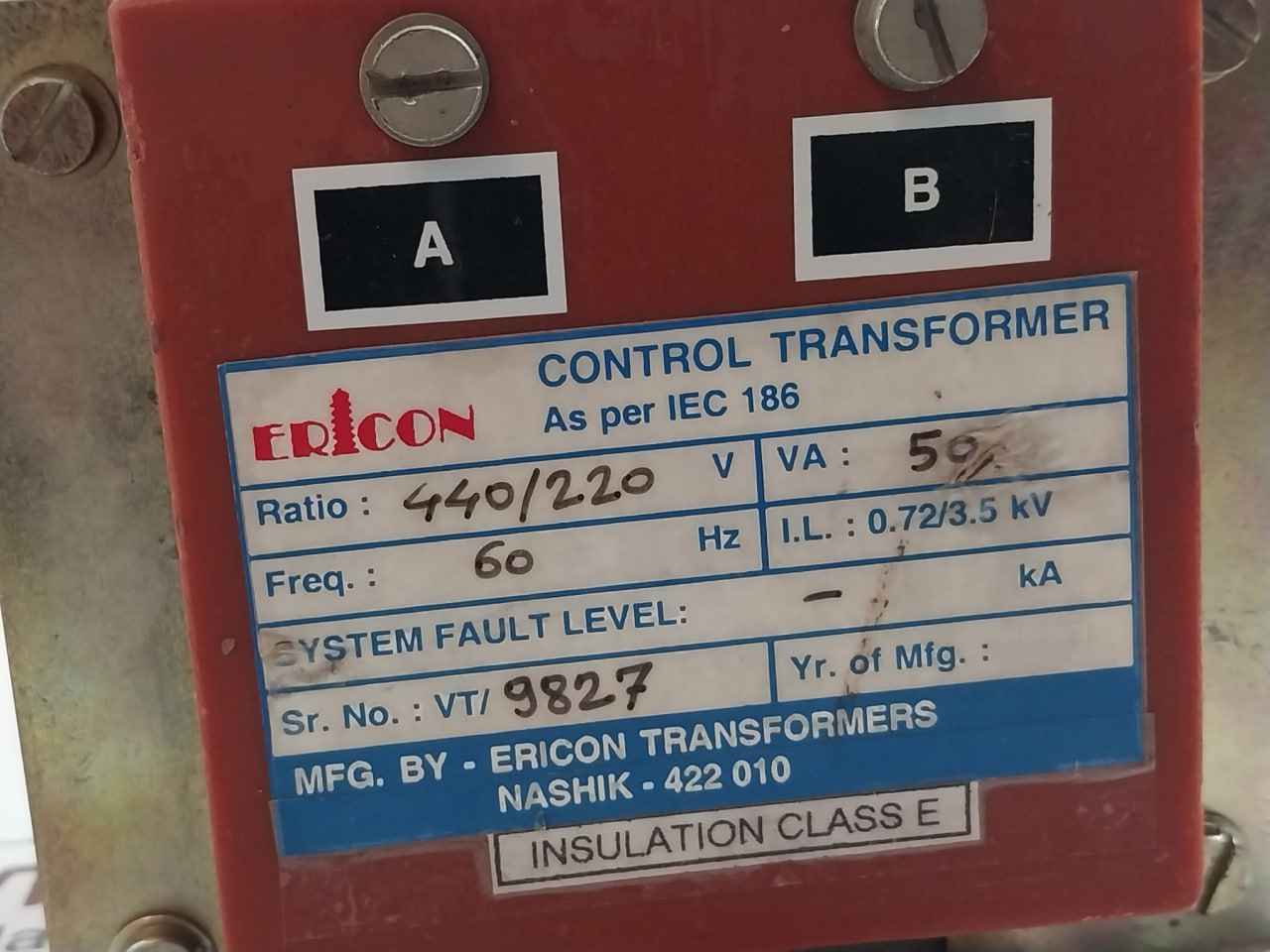 Ericon Control Transformer 440/220V 60 Hz