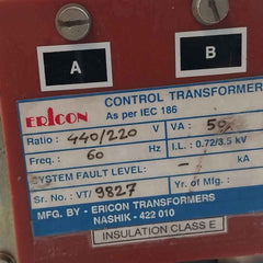 Ericon Control Transformer 440/220V 60 Hz