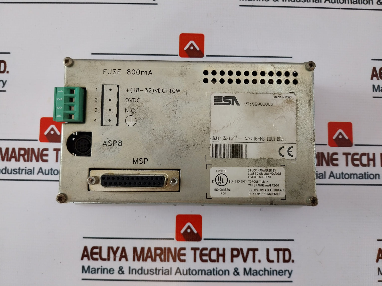 Esa Vt155W00000 Touch Screen Operator Interface Panel 24Vdc (Display Damage)