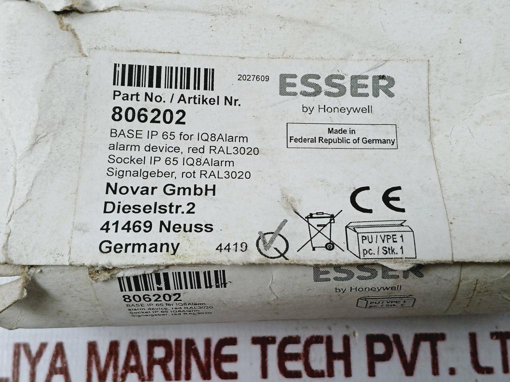 ESSER 806202 Alarm Device Base 2027609