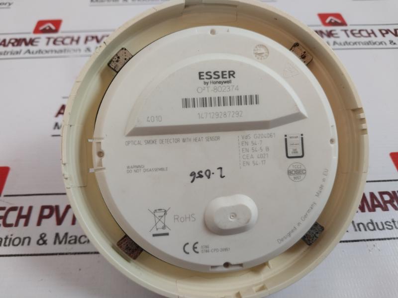 Esser O2T-802374 Optical Heat Sensor With Smoke Detector Vds G204061,0786-cpd-20