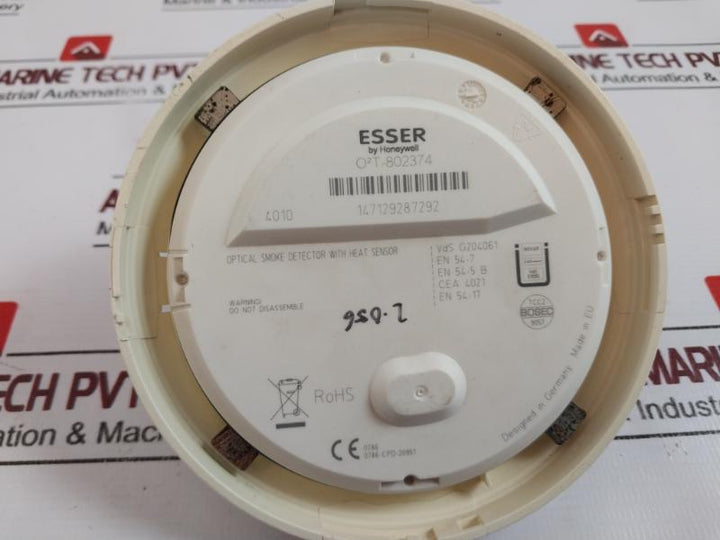 Esser O2T-802374 Optical Heat Sensor With Smoke Detector Vds G204061,0786-cpd-20