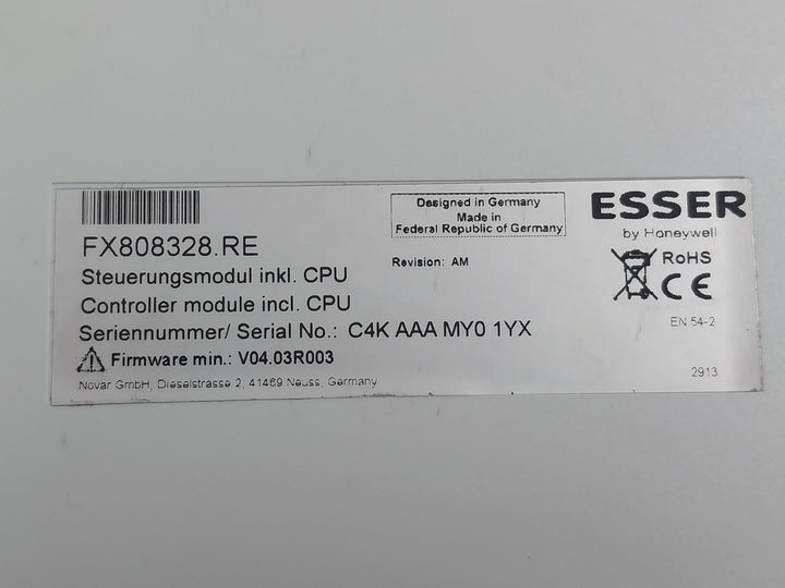 Esser Fx808328.Re Redundant Control Module (Incl.Cpu) V04.03R003 En54-2