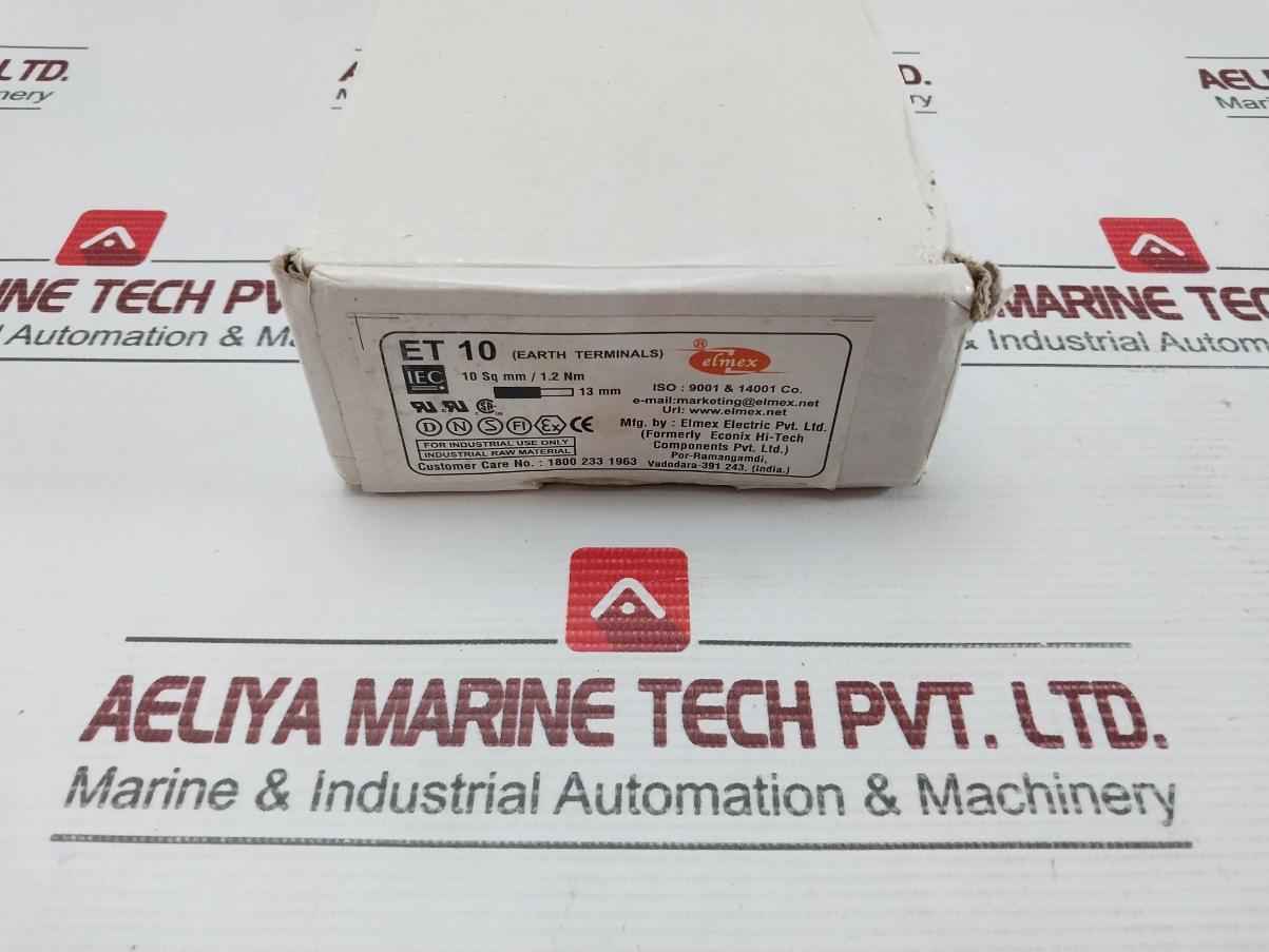 Et10 Screw Connection Terminal Block 10Mm2 Elmex Iec 60947-7-2  (1 Box = 50 Pcs)