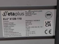 Eta Plus X12b-110 Electronic Lamp Controller Unit 440vac 50/60hz 29a Ip54