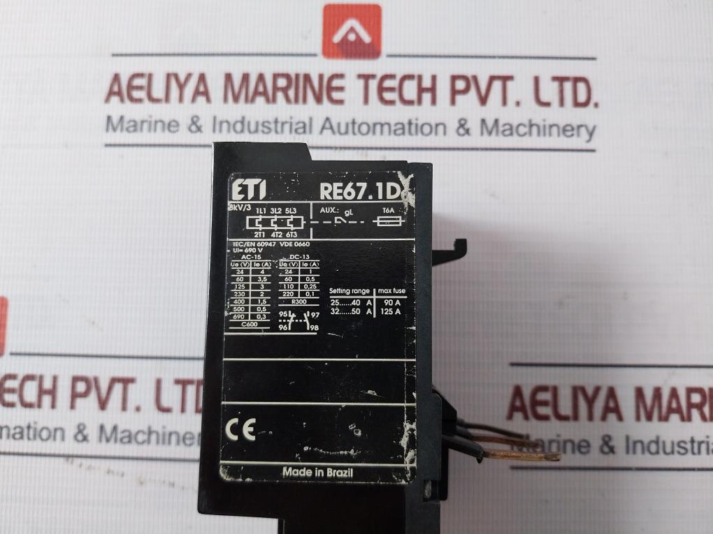 Eti Re67.1D Thermal Overload Relay Iec/En 60947 Vde 0660 690V