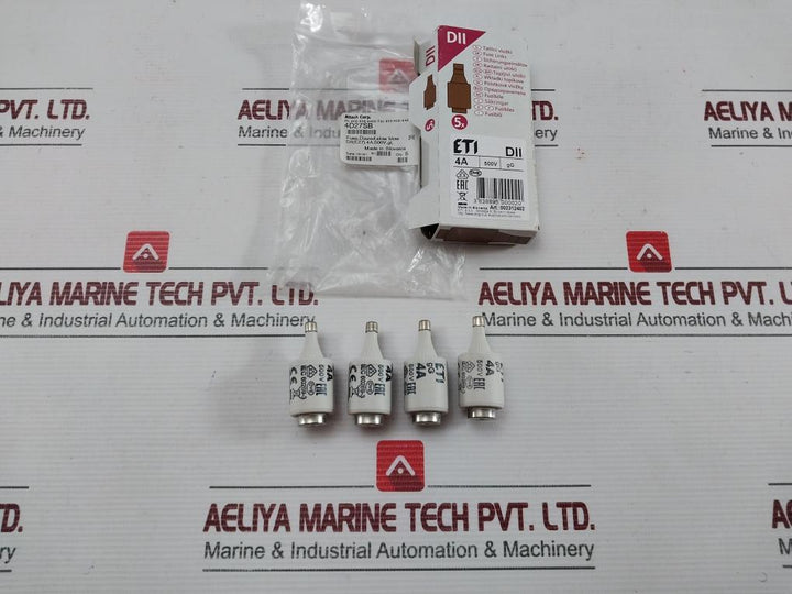 Eti Slow Blow Diazed Fuse Link 002312402, 4A 500V (1 Box =4 Pieces)