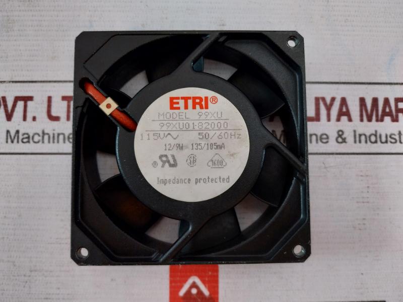 Etri 99Xu0182000 Cooling Fan 12/9W 135/105Ma 115V 50/60Hz