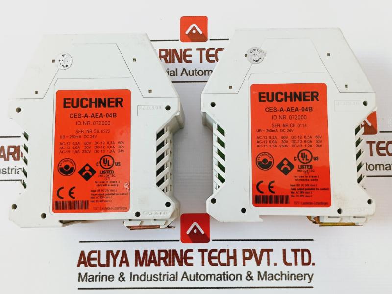 Euchner Ces-a-aea-04B Relay 24V Dc 250Ma Ac/Dc 6A 30V 1.5A 230V, 072000