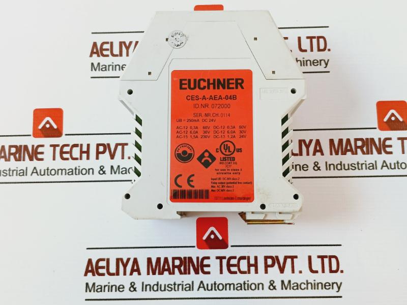 Euchner Ces-a-aea-04B Relay 24V Dc 250Ma Ac/Dc 6A 30V 1.5A 230V, 072000