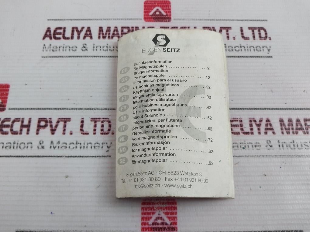 Eugen Seitz 118 156 110 N Solenoid Valve 32 Bar 10A 250V