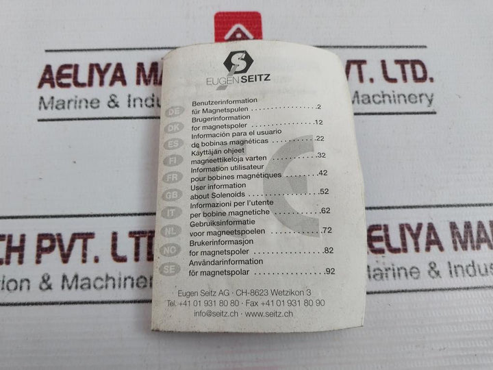 Eugen Seitz 118 156 170 N Solenoid Valve Coil 10A 250V