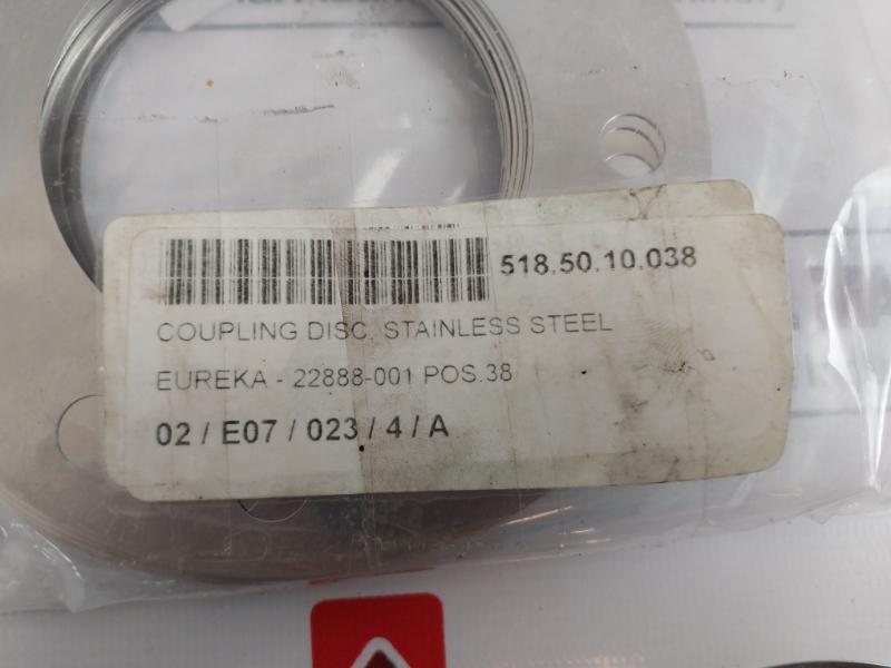 Lot of 5X EUREKA 22888-001 Coupling Disc Stainless Steel