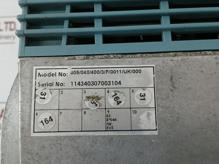 Eurotherm 605/040/400/3/F/0011/Uk/000 Internal Ssd Drive E142140 5V5