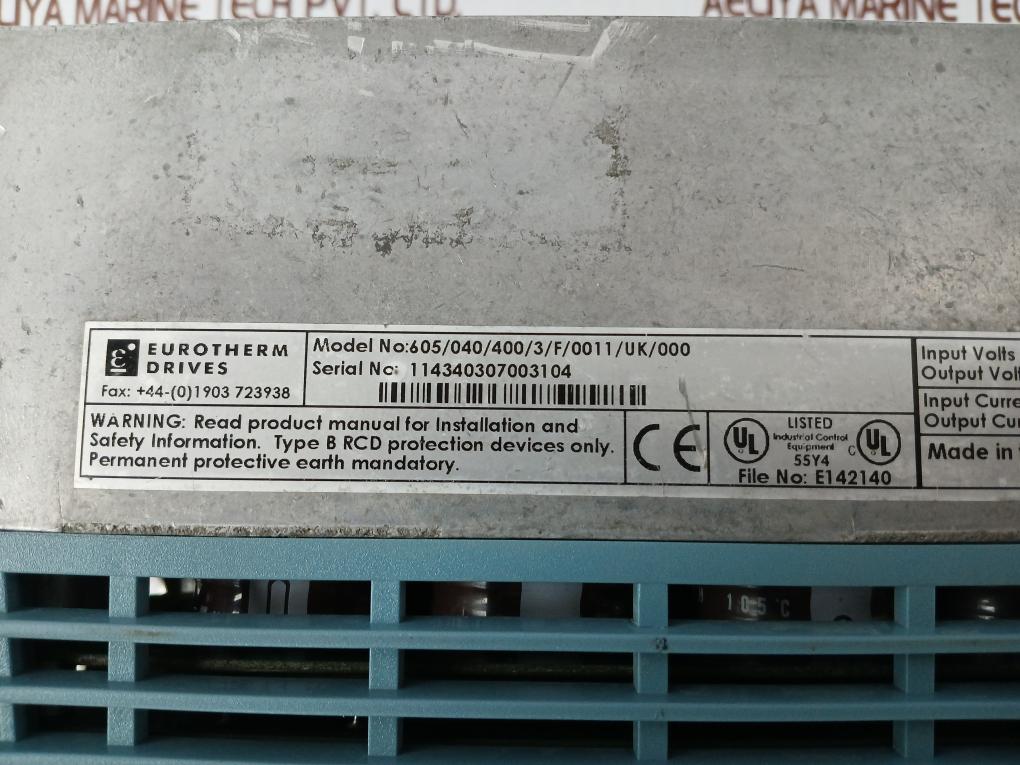 Eurotherm 605/040/400/3/F/0011/Uk/000 Internal Ssd Drive E142140 5V5