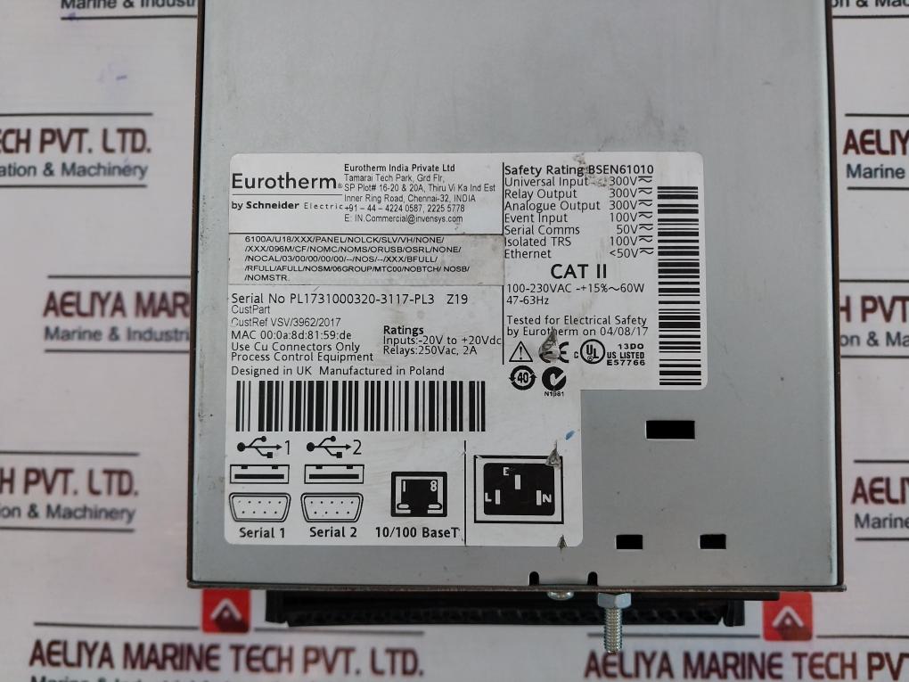 EUROTHERM 6100A Paperless Graphic Recorder Touch Screen