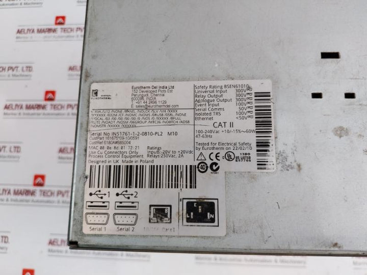 Eurotherm 6180a Paperless Graphic Recorder 250vac, 2a