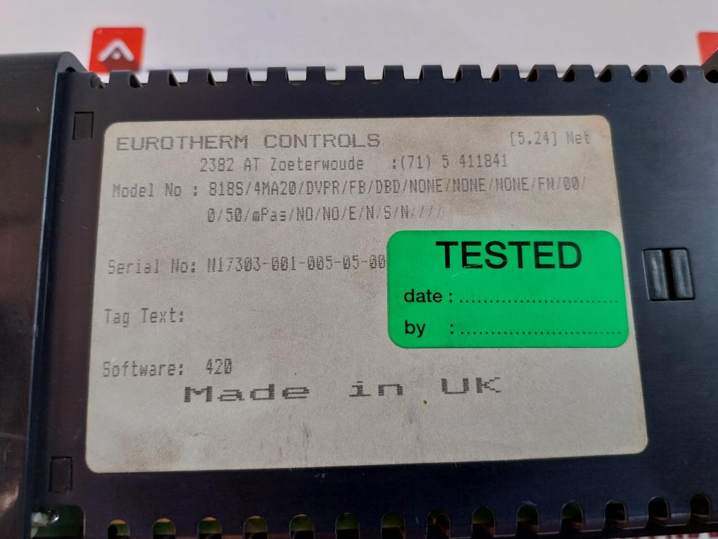 Eurotherm 818S Temperature Controller 100-240Vac, +10% -15%, 48-62Hz, 8.5W