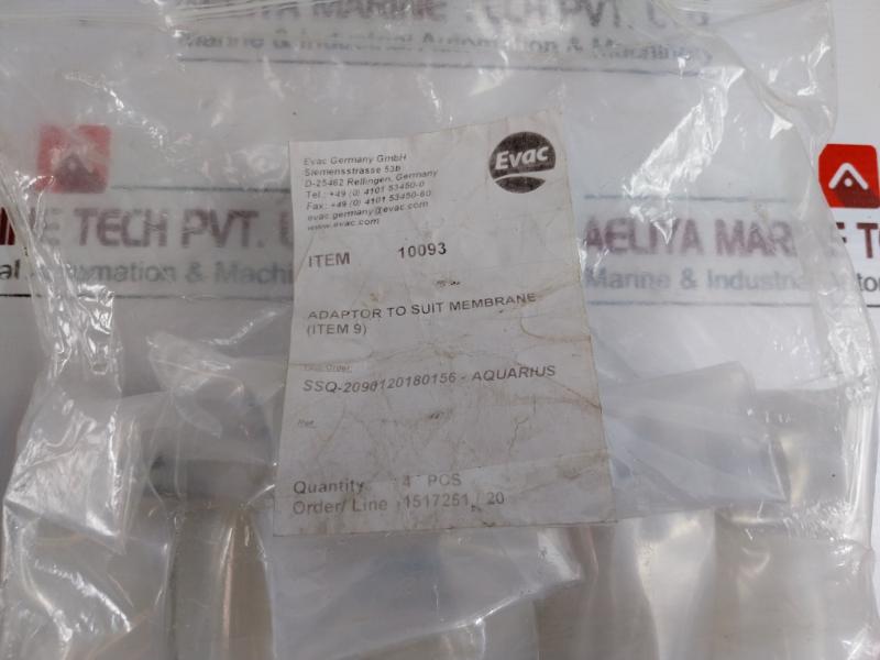 Evac 10093 Adaptor For Permeate Connection Membrane For Press Vessel 8
