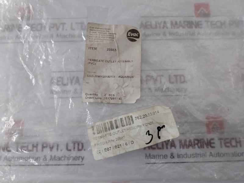 Evac 20565 Permeate Outlet Assembly (Pvc)