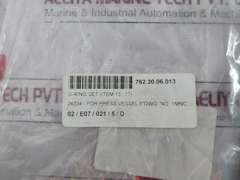 Evac 24334 O-ring Set For Phoenix Pressure Vessel 8” Sideport