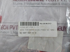 Evac 24334 O-ring Set For Phoenix Pressure Vessel 8” Sideport