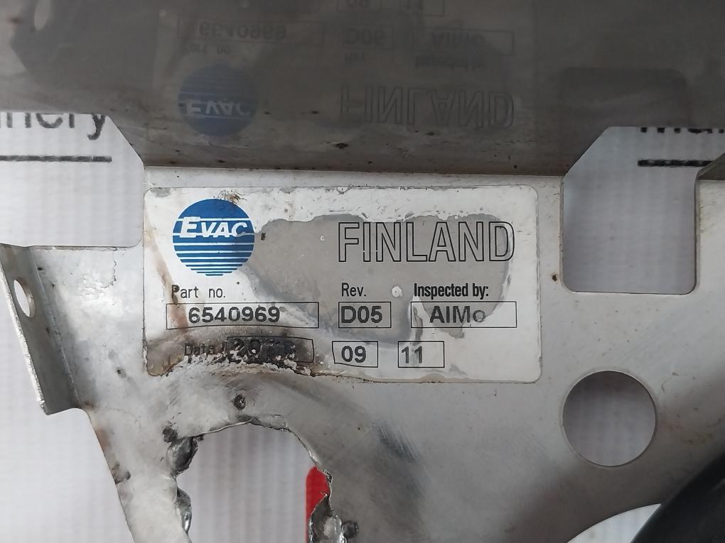 Evac 5774002 Rev D05 Vacuum Toilet Back Plate Assembly 6540969