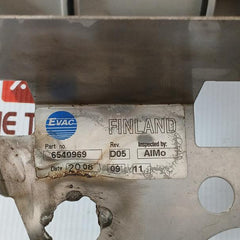 6540969 Marine Vacuum Toilet Back Plate Assembly Rev D05 Evac