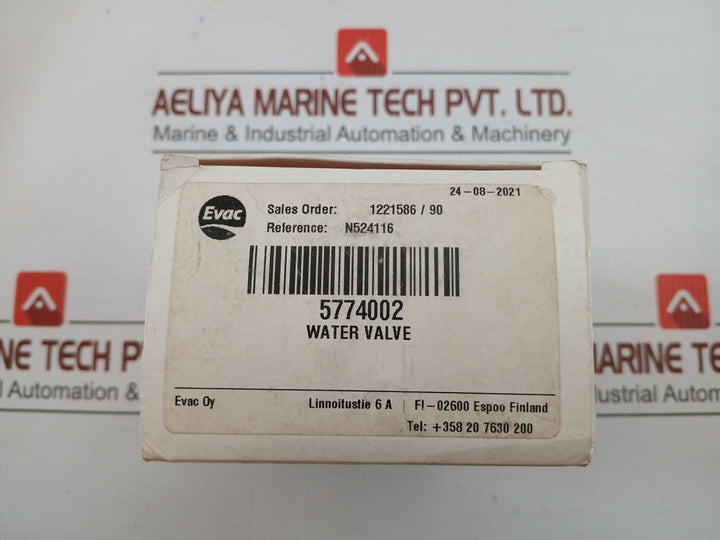 Evac Water Valve 5774002
