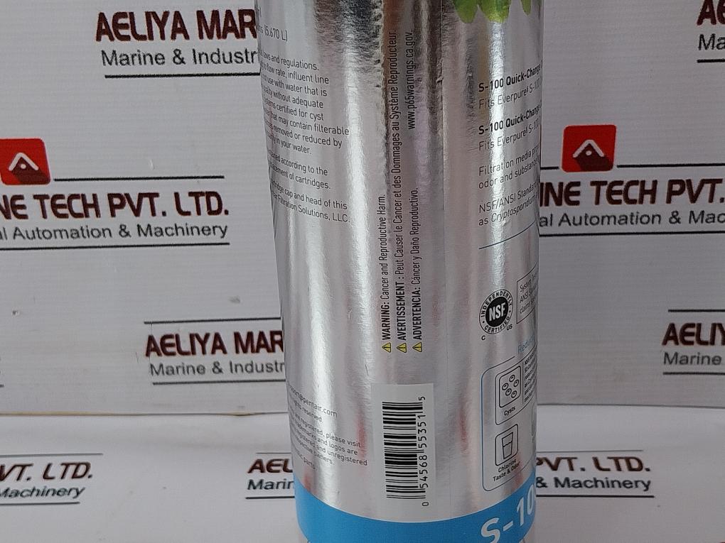 Everpure S-100 Water Filter Cartridge System 10-125 Psi (0.7-8.6 Bar)
