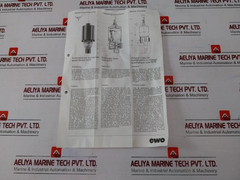 Ewo 5370 Condensate Auto Drain Valve, Dn15, Max 16 Bar