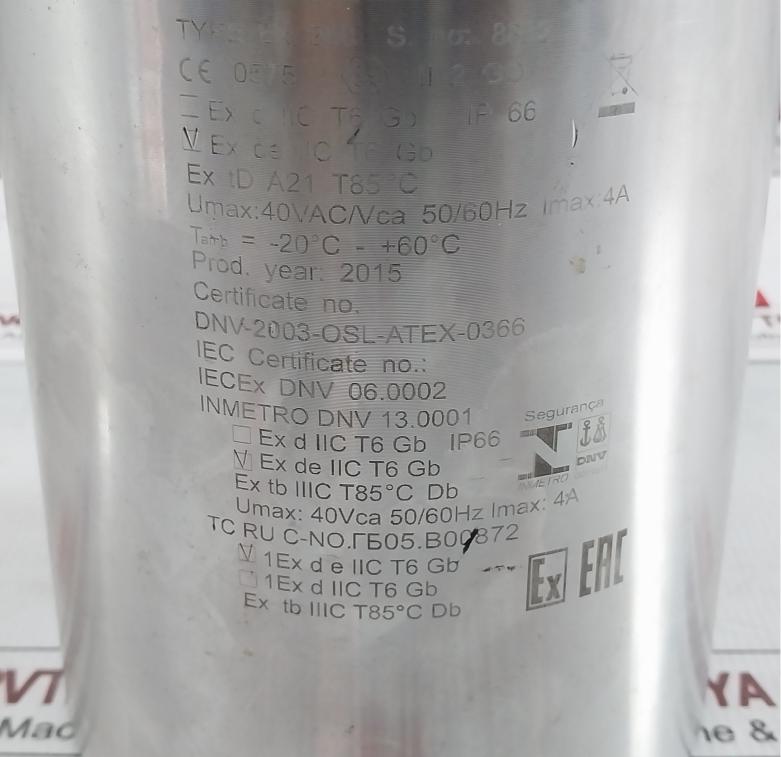 Ex 286 Hernis 40Vac 50/60Hz Explosion-protected Camera Housing