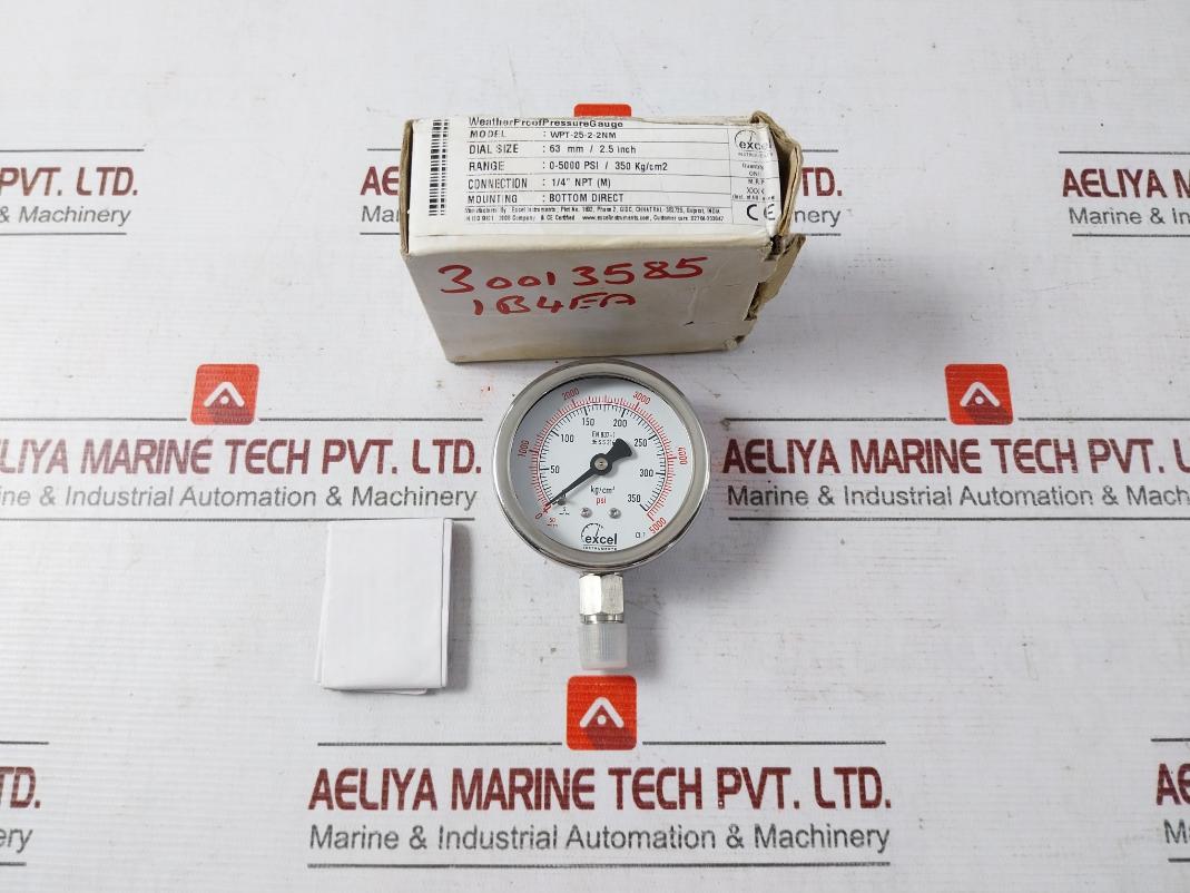 Excel En 837-1 Digital Pressure Gauge Wpt-25-2-2Nm 0-5000 Psi 63 Mm/2.5 Inch